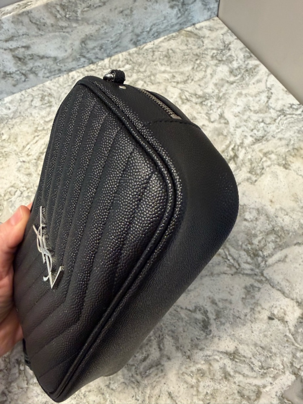 Saint Laurent YSL Monogram Mini Lou Camera Bag ~ Black with Silver Hardware - Picture 14 of 16